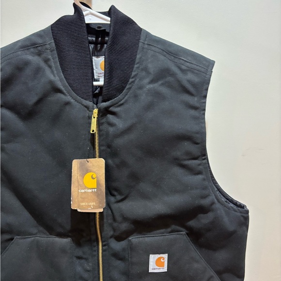 🔥🔥Brand New Carhartt Duck Canvas Black Insulated Vest. Size Large🔥🔥 - Picture 4 of 12